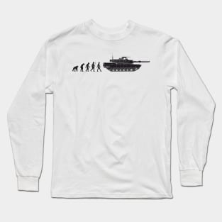 Humorous design Evolution and the M1 Abrams tank Long Sleeve T-Shirt